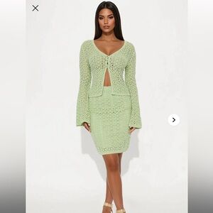 Fashion Nova Light Green Mini Skirt